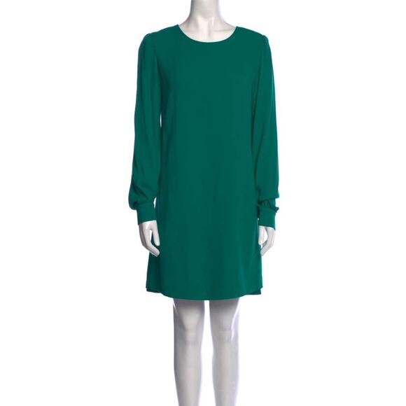 Goat Womens size 4 Crew Neck Long Sleeve Shift Dress Green - Picture 1 of 13